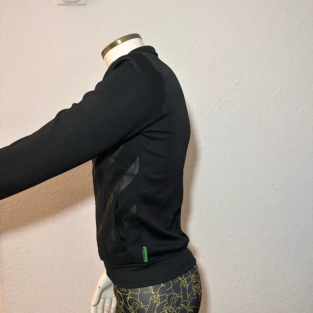 Puma Jacket  Boys Large Black/Green Full Zip New No Tag - Picture 5 of 11